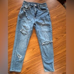 American Eagle Outfitters Ripped Blue Mom Jeans
